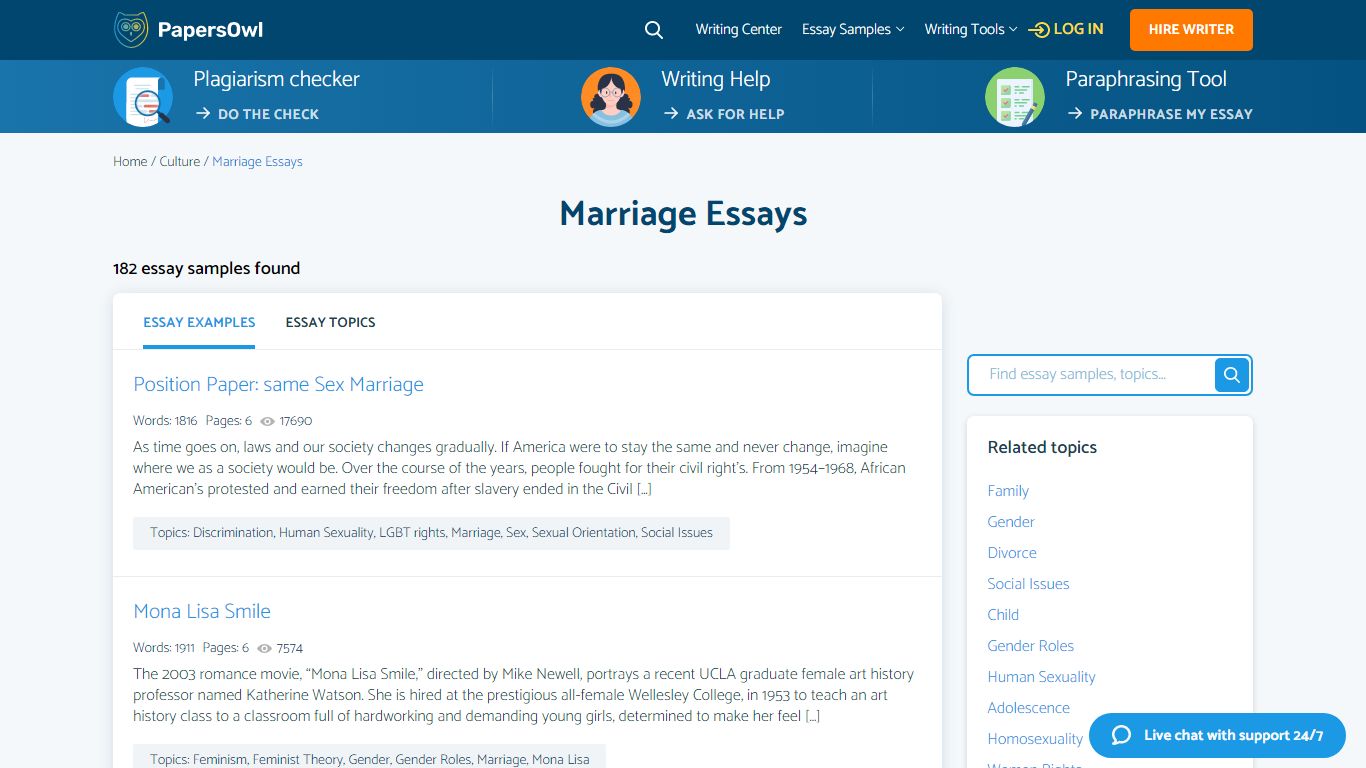 Marriage Essay Examples - Free Research Papers on PapersOwl.com